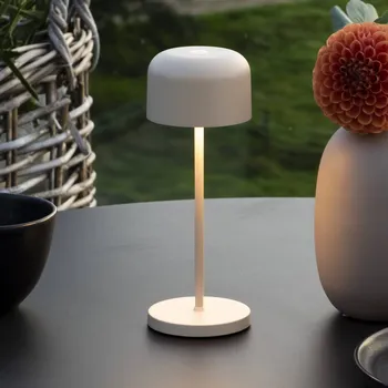 Venkovní osvětlení Konstsmide LED stolní lampa Lille na baterie, výška 20 cm, písková barva, IP54, USB pískově zbarvený 1 x 2,5 W LED - Doprava zdarma