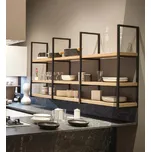 ModUlar komínový policový regál černý mat - 400x1870x400 mm