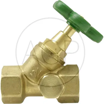 Ventil Uzavírací ventil - šikmý, přípoj 1/2", montážní výška 70 mm, montážní délka 65 mm, s vypouštěním