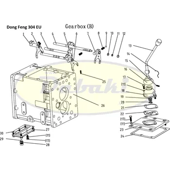 Zahradní traktor 200.37.211 Vidlice (Shift fork, Hi-low speed range) Dong Feng (č.20/7)