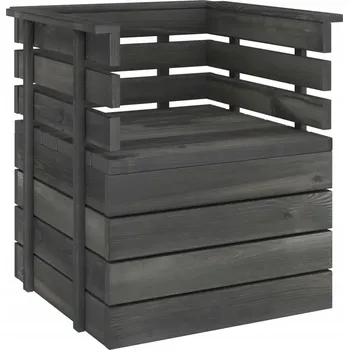 Zahradní křeslo z palet, masivní borové dřevo, tmavé