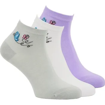 Dámské ponožky RS dámské bavlněné kotníkové vzorované květované ponožky mix 39-42