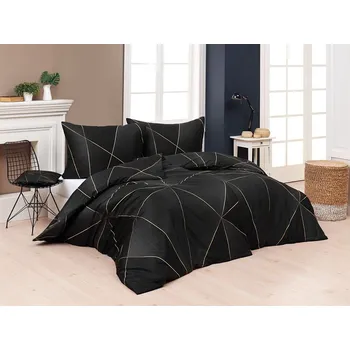 Povlečení Matějovský Hillary černá zlatá 1 50 cm 70 cm zipový uzávěr