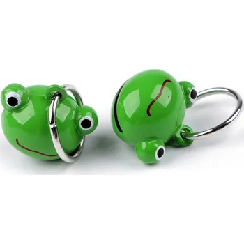 Přívěsek s rolničkou zvířátka, dýně - zelená žába (2 ks)