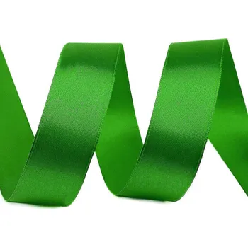 Stuha Atlasová stuha svazky po 5 m šíře 25 mm, malé, 19 zelené kapradí