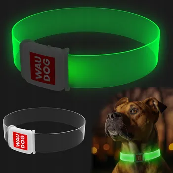 Obojek pro psa Svítící silikonový obojek pro psa Waudog, velikost S