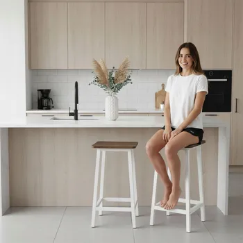 Barová židle Barová Židle eHokery dub zestárlý 65 cm MDF deska