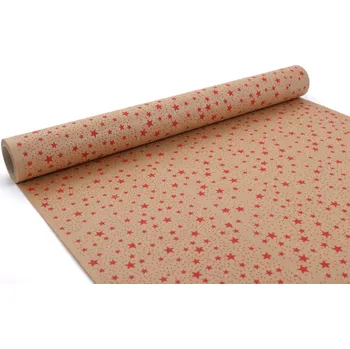 Balící papír Papír kraft s hvězdičkami 50 cm Červená