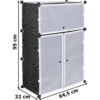 Botník Botník Gockowiak 64,5 x 95 x 32 cm černá