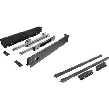 Nábytkové kování Cemux A Box zásuvka antracit H135 s relingem - 400 mm