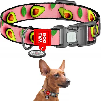 Obojek pro psa Nylonový obojek pro psa, vzor Avokádo na růžovém podkladu, vel. L, 33-49 cm, šířka 25 mm