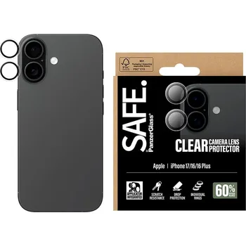 Náhradní kryt pro mobilní telefon PanzerGlass® - SAFE. Ochranný kryt objektivu fotoaparátu - iPhone 16 Plus - čirý