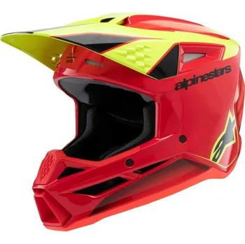 Helma na motorku Motokrosová přilba Alpinestars S-M3 Fray červeno-fluo žluto-černá XS