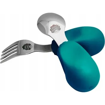 Příbor Nana's Manners příbor pro děti vidlička a lžička etapa 2 1-3 roky, mořská