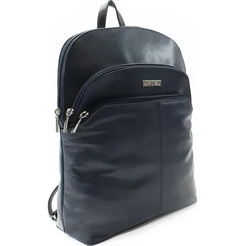 Městský batoh Arwel Tmavě modrý kožený zipový batoh 311-8955-97