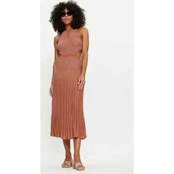 Dámské šaty TWINSET Letní šaty 241TT3070 Hnědá Slim Fit XL