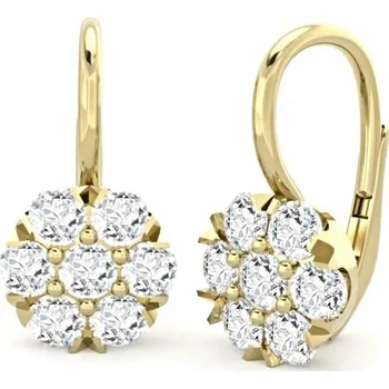 Náušnice Couple, Květinové náušnice Carin, žluté zlato se zirkony, 585-66-3-0281.0Z00.0.00.001.07