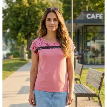 Dámské tričko Dámské triko KIXMI ROSELLA TMAVĚ RŮŽOVÁ M