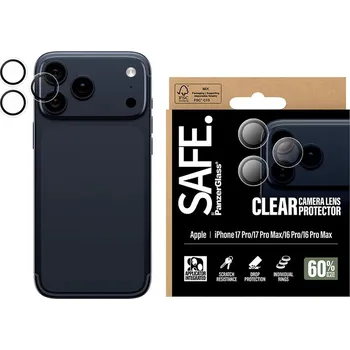 Náhradní kryt pro mobilní telefon PanzerGlass® - SAFE. Ochranný kryt objektivu fotoaparátu - iPhone 16 Pro - čirý