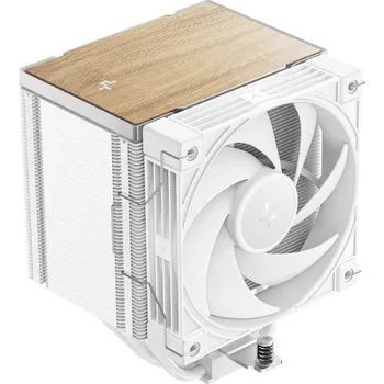 PC ventilátor DEEPCOOL AK500 G2 bílý Chladič, pro CPU, pro Intel i AMD, socket 1851, 1700, 1200, 115x, AM5, AM4, 120mm ventilátor, 5× heatpipe, dřevěný design, bílý R-AK500G2-WHNNMN-GJD