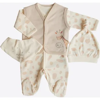 Kojenecký overall 4 Dílná souprava žirafa_S57085 Velikost: 1 - 3 MĚSÍCE