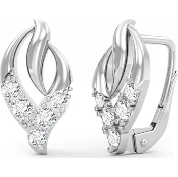 Náušnice Couple, Elegantní visací náušnice Eria, bílé zlato se zirkony, 585-66-3-0406.1B00.0.00.001.08