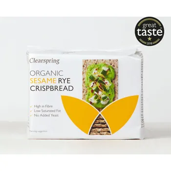 Trvanlivě pečivo BIO žitný křupavý chléb - sezam - vegan - Clearspring 200g
