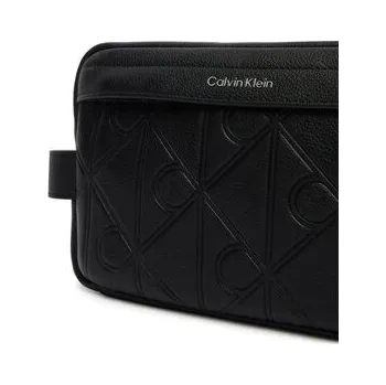 Calvin Klein Kosmetický kufřík Xl Emblem Aop Embo?Ss Dopp Kit LV04D1179G Černá OS