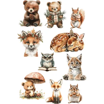 Jedlá dekorace na dort Jedlý tisk – Akvarelová lesní zvířátka A4 Jedlý papír
