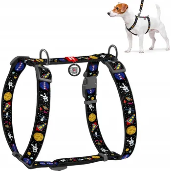 Postroj pro psa WAUDOG Nylonové postroje Guard s QR kódem NASA M 50-80 cm