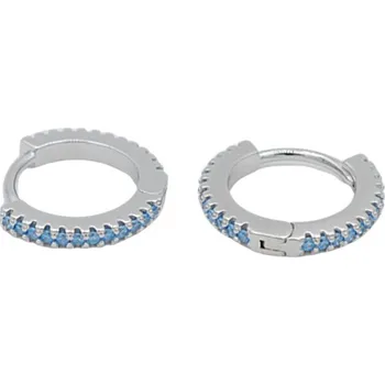 Náušnice Stříbrné náušnice kroužky s modrými zirkony