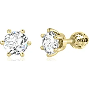 Náušnice Couple, Peckové náušnice Simone II, žluté zlato se zirkony, 585-66-3-0624.0Z00.0.00.001.05