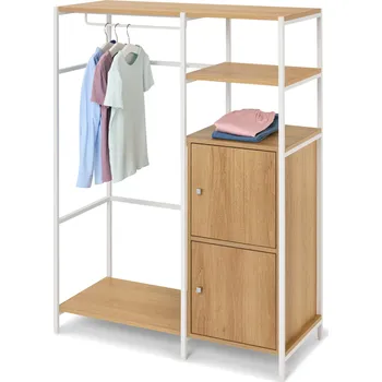 Šatní skříň 722720 - Tchibo - Dětská šatní skříň »Grade« s dvířky a šatní tyčí - barva: bílá