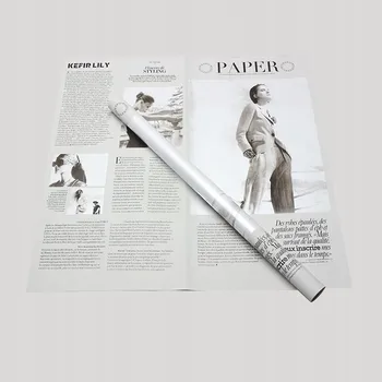 Obraz Papír fólie floristická bílá noviny francouzské nápisy 20 KS 56x56 bílá