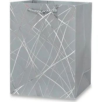 Dárková taška Dárková papírová taška - velikost M, silver [A]