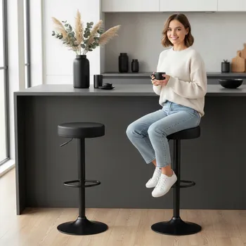 Barová židle Barová Židle eHokery černý 84 cm umělá kůže