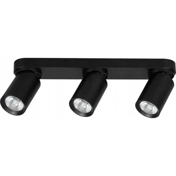 Stropní svítidlo černé 3 reflektory nastavitelné lišta 38 cm moderní Alfa