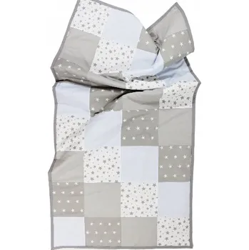 Přehoz na lůžko Narzuta na postel patchwork hvězdičky světle modrá 180/220 cm 100% bavlna