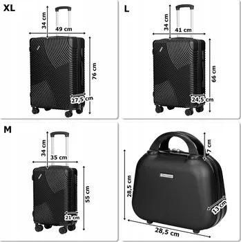 Voyano Sada pevných kufrů ABS 4904060404357 192 l