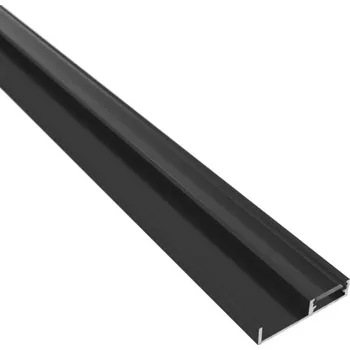 Nábytkové kování LED profil FLOOR LINE 3 m černý + krytka mléčná