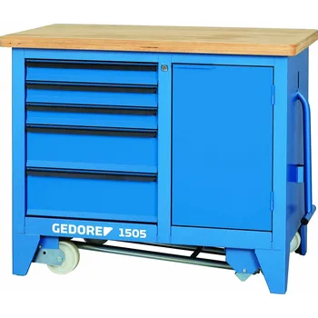 Dílenský stůl GEDORE BLUE 1505 Pojízdný pracovní stůl se 5 zásuvkami a úložným prostorem 1505 6621780