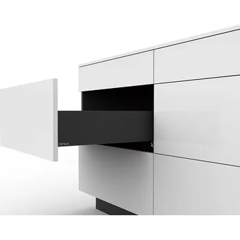 Nábytkové kování Cemux H Box Slim zásuvka Tip-on antracit H116 - 300 mm