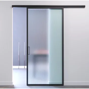 Nábytkové kování Cemux Starship Minimal kování pro rámové dveře do 60 kg s tlumením, kolejnice černá - 2 m