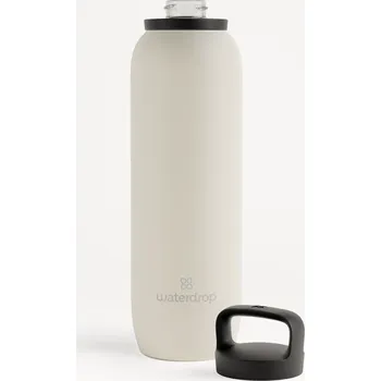 Láhev Waterdrop Izolační Funkční Termoska + Funkční Víčko na pití s Pítkem 1 l / krémová matná
