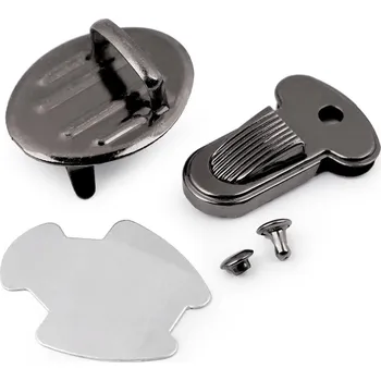 Sada zapínání na tašku 25x33 mm, střední, 3 nikl černý