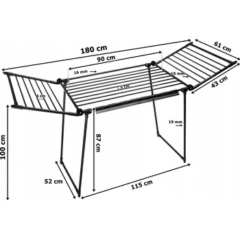 Sušák na prádlo SUŠÁK NA PRÁDLO VERTIKÁLNÍ SKLÁDACÍ VĚŽ ČERNÝ VELKÝ