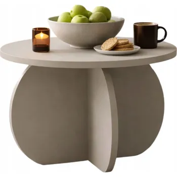 Konferenční stolek Konferenční stolek BAMBI Kašmír 70 cm Kulatý Japandi Moderní Do Obývacího Pokoje