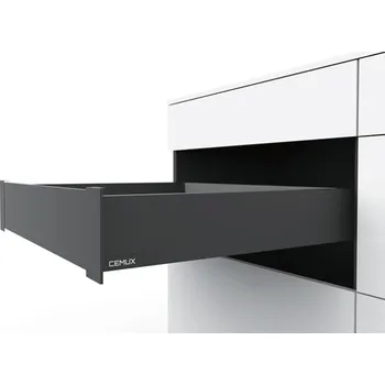 Nábytkové kování Cemux H Box Slim vnitřní zásuvka antracit H84 - 300 mm