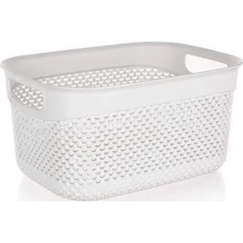 Úložný box BRILANZ Úložný koš 29 x 21,5 x 15 cm, 6,6 l, bílý
