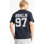 Reporter Young | Chlapecké tmavě modré tričko REGULAR s potiskem BRKLN 97 na zádech - Barva TMAVĚ MODRÁ, Velikost 146 261-0440B-05-499-1